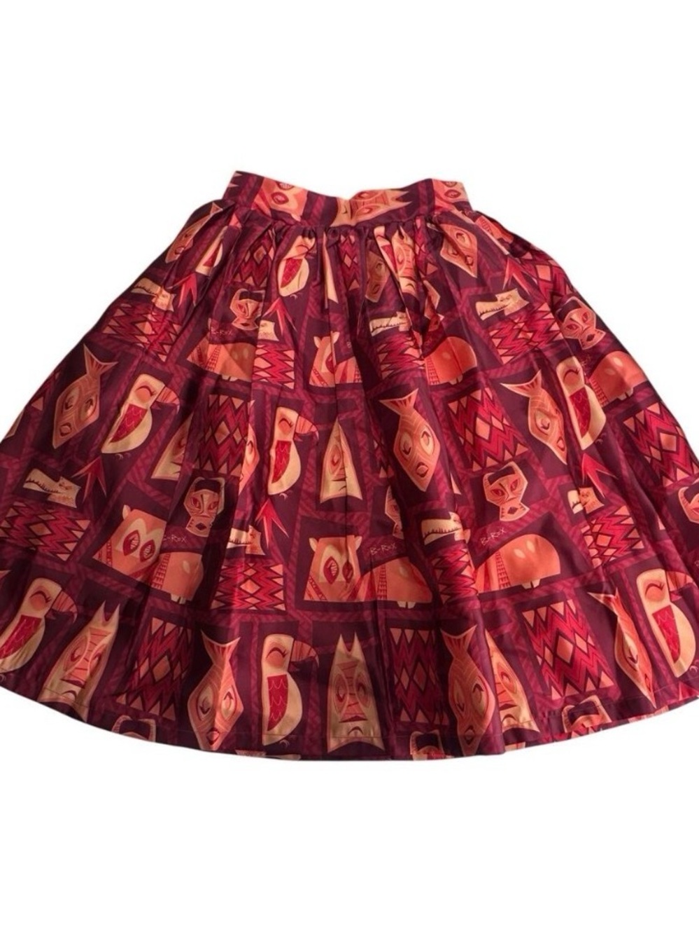 B-Rex tiki print full circle skirt